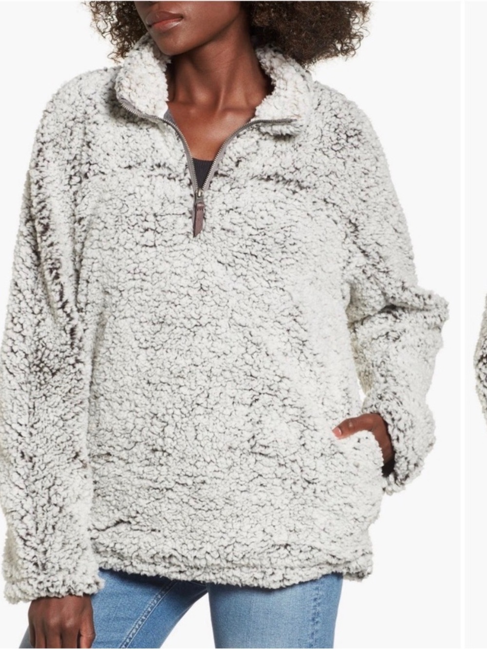 Thread & Supply Cream Sherpa Quarter-Zip Pullover